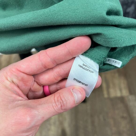 Pomander Place Tuckernuck Green Polly Dress Mini Cotton 3/4 Sleeve Popover M - Picture 8 of 12